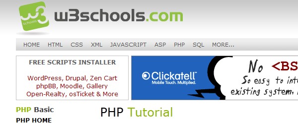 Best free PHP learning resources for beginners-w3schools