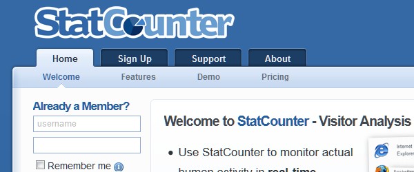 Great Free Live Web Analytics Tools-statcounter