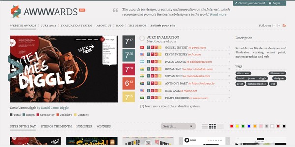 10 Best CSS Web Design Directories-Awwwards