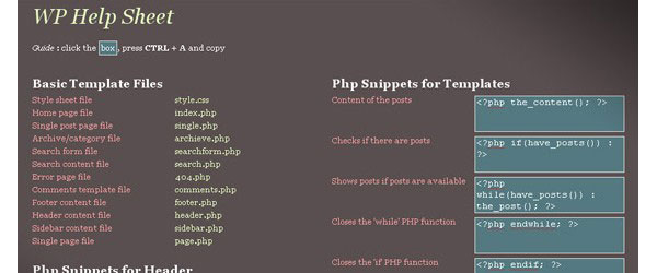 Collection-of-wordpress-cheat-sheets-wphelp