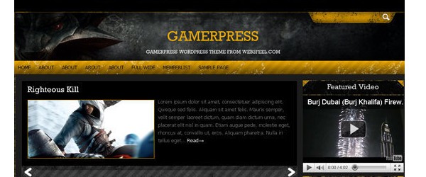 Free Grunge Style WordPress Themes-gamepress