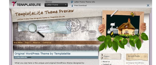 Free Grunge Style WordPress Themes-letterframe