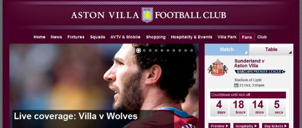 football club websites for inspiration-astonvilla