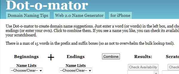 Useful Tools for Searching the Perfect Domain Name-dotomator