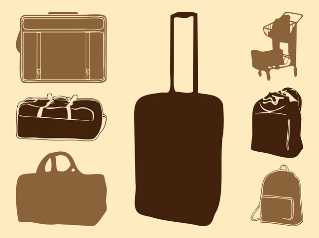 Luggage bags silhouettes